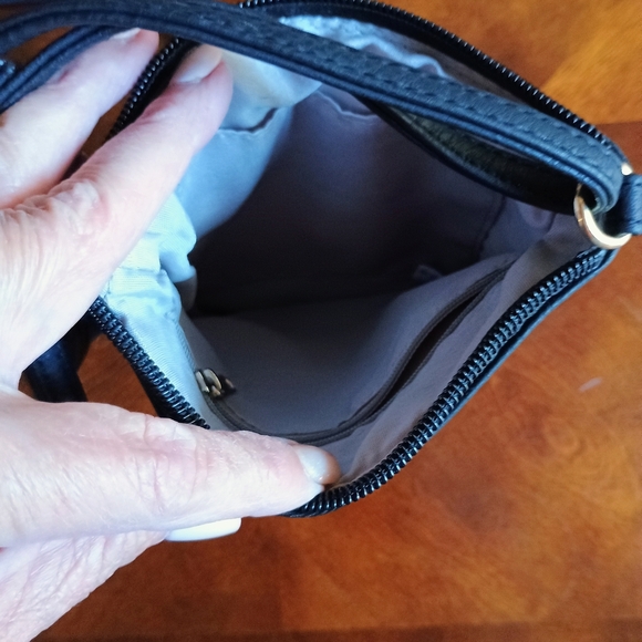 Black Crossbody Bag with Gold Accent - Picture 4 of 4